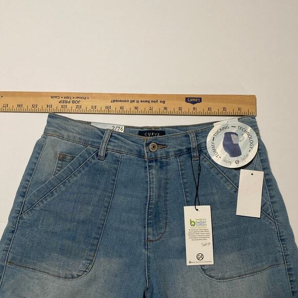 NWT Womens Tummy Tuck Shorts Curve Appeal Size 2 Fiji Recycled Material Fold Hem - Picture 6 of 11